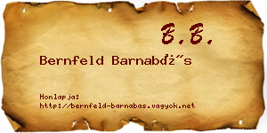 Bernfeld Barnabás névjegykártya